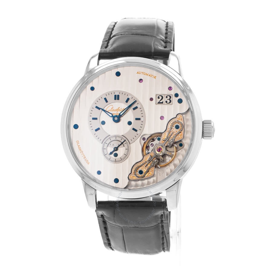 Glashutte Original - Pre-owned Glashutte Original Panomaticinverse Silver Galvanised Rhodium Dial Men's Watch 1-91-02-02- - 3