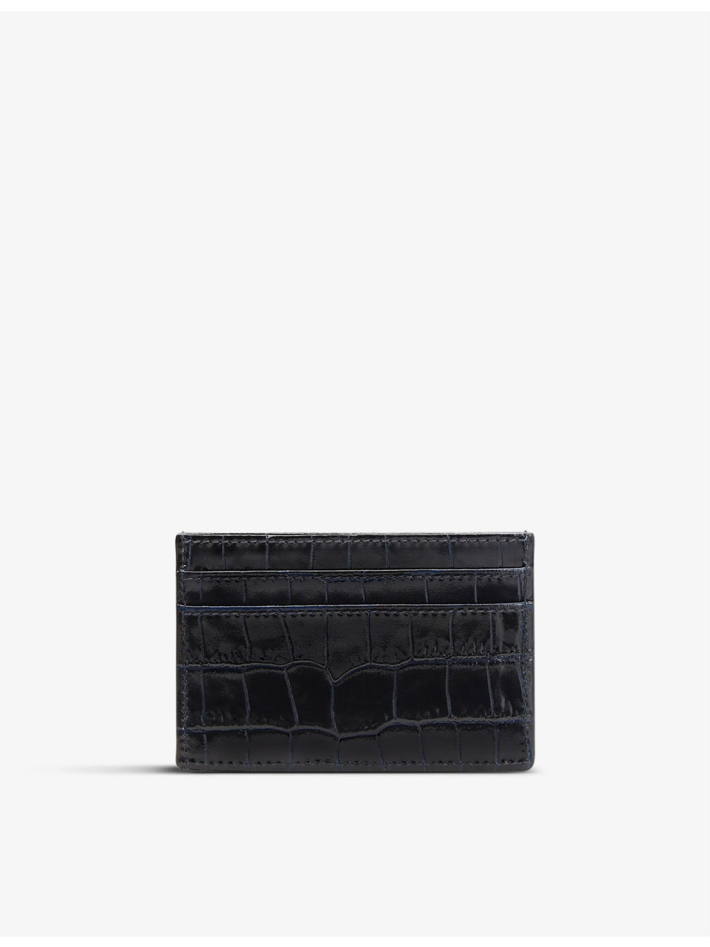Mara croc-embossed leather cardholder - 3