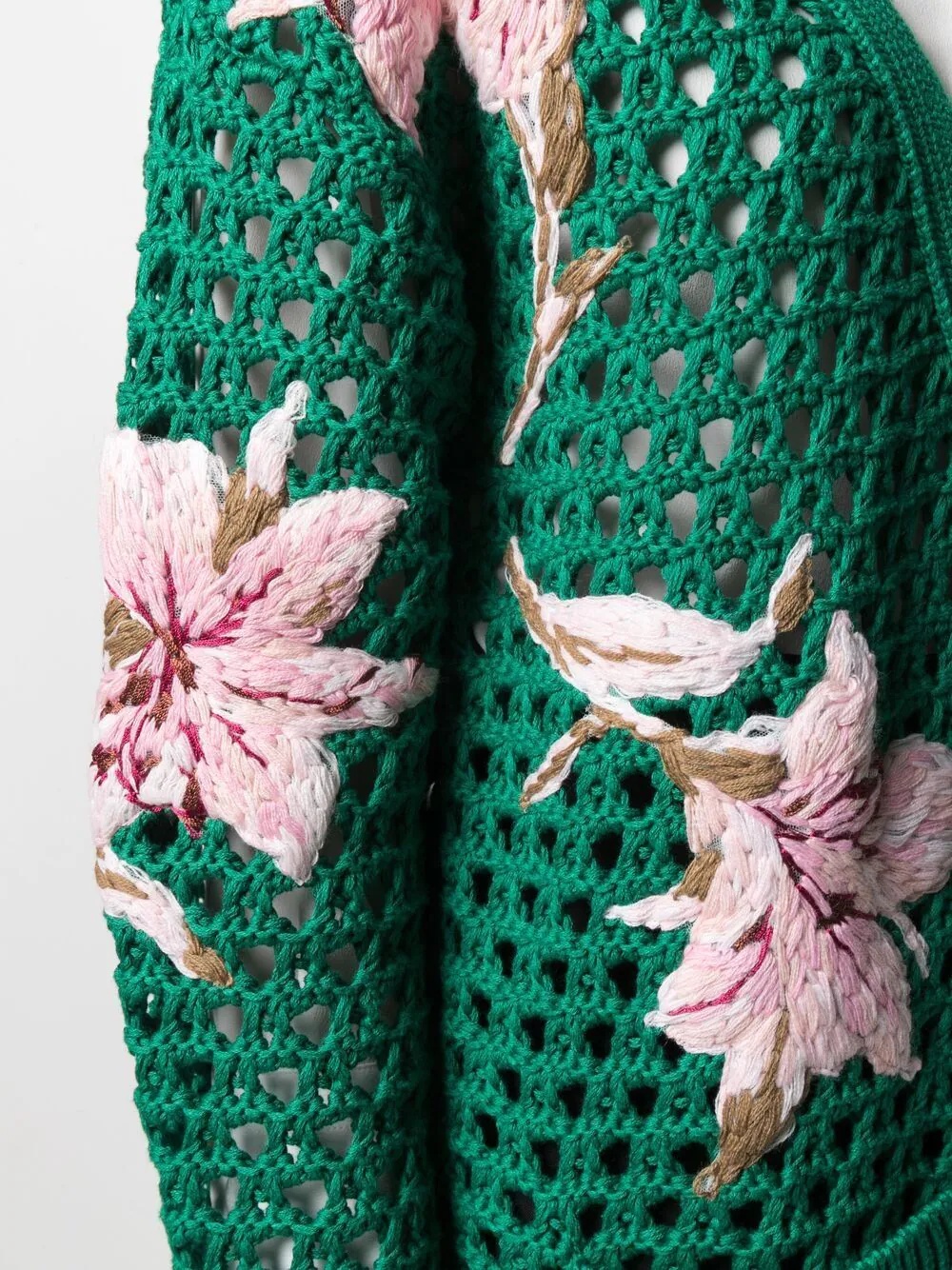 lilium-embroidered cotton cardigan - 5