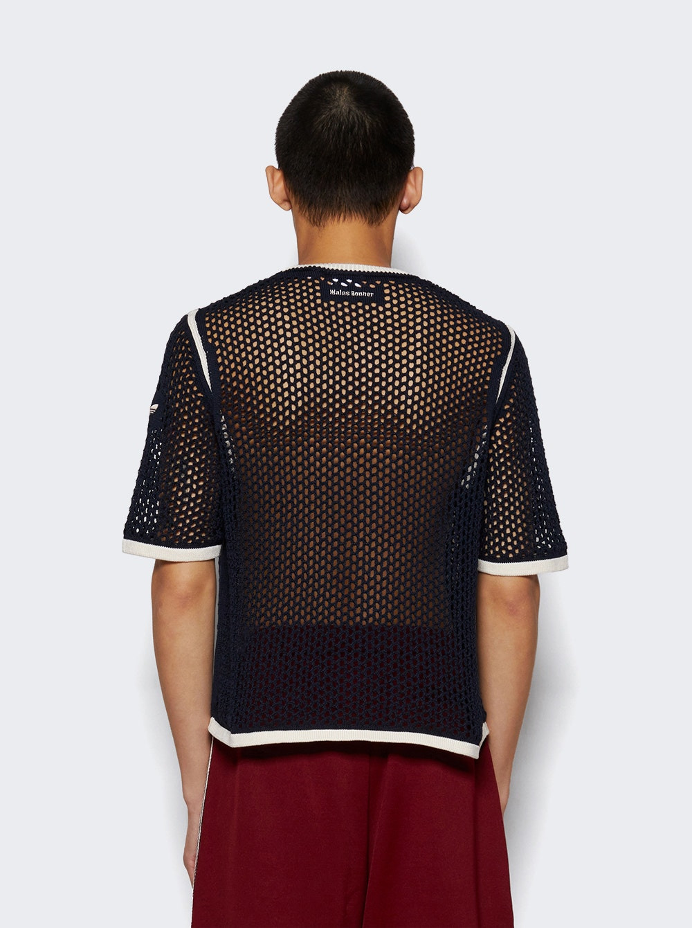X Wales Bonner Knit Tee Night Navy And Wonder White - 4