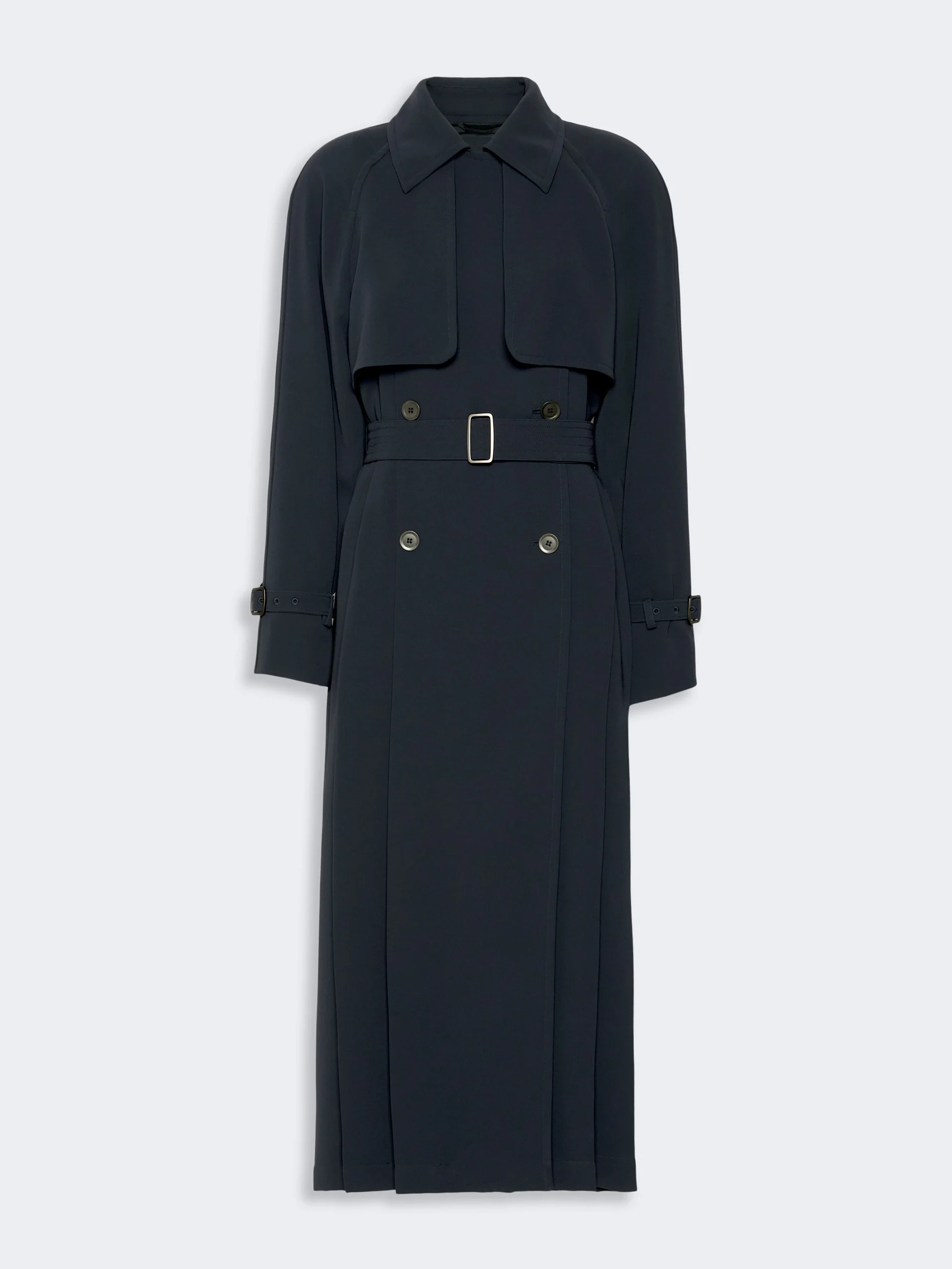 CALATA Double-breasted compact cady trench coat - MIDNIGHTBLUE - 1