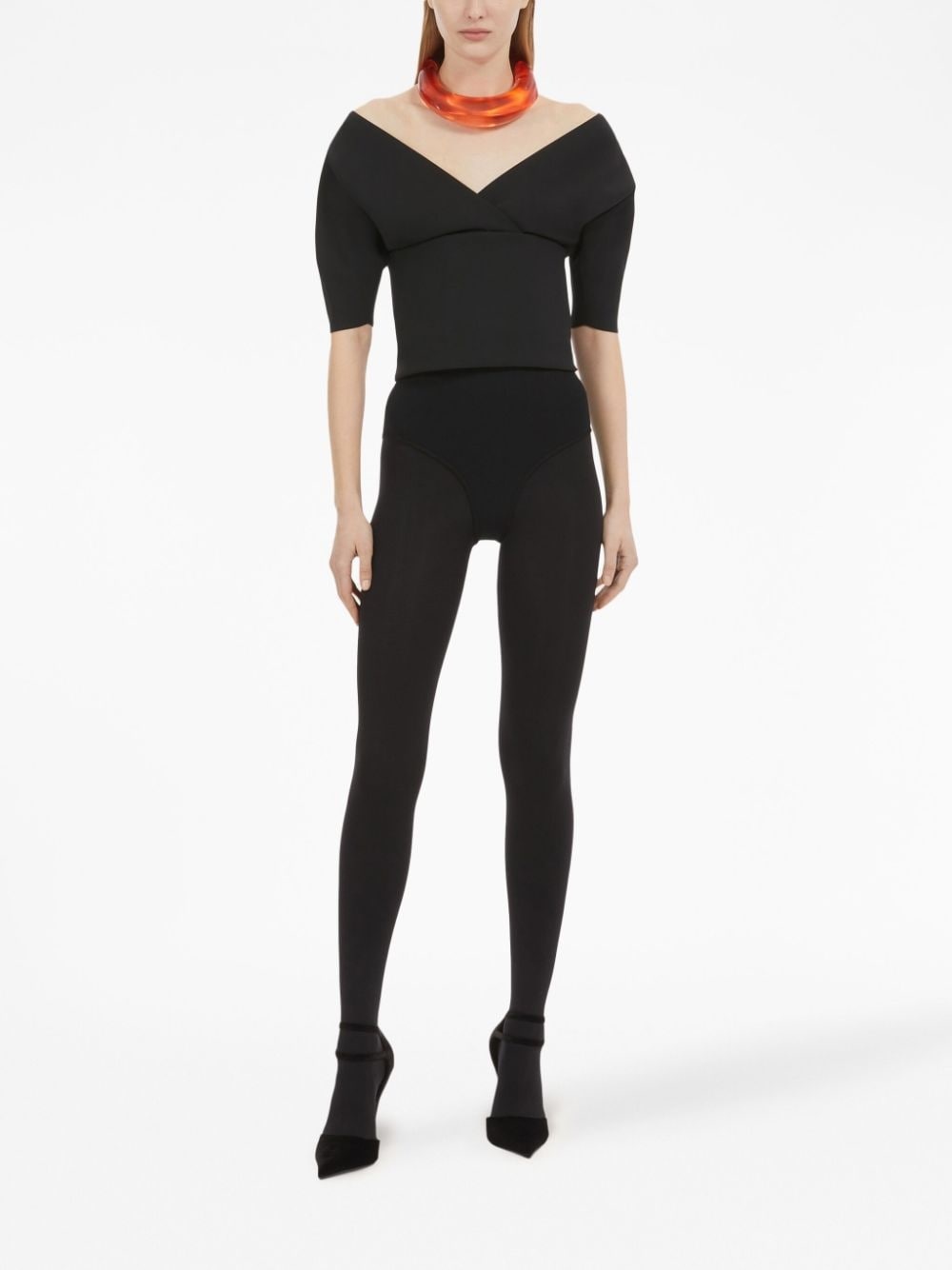 short-sleeve  knitted top - 2