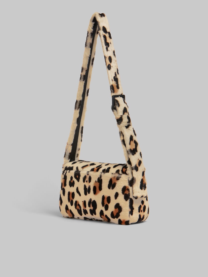 SHEARLING ANIMAL PRINT TRUNKAROO SOFT MEDIUM SHOULDER BAG - 2