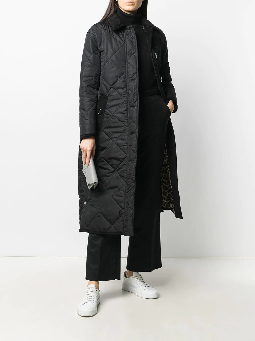 oversized quilted buttoned coat - 2