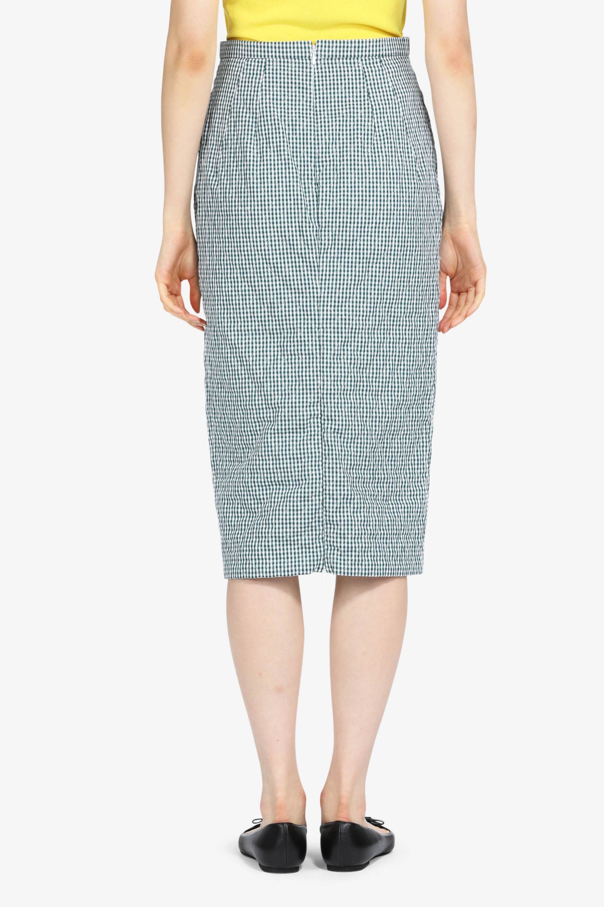 GINGHAM PRINT MIDI SKIRT - 2