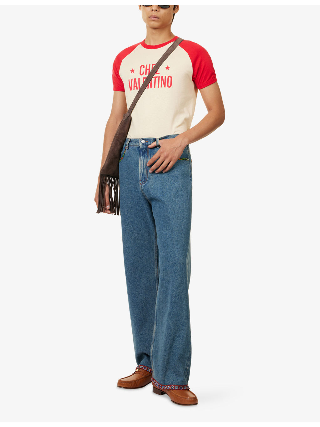 Printed-Trims Straight-Leg Denim Jeans - 2