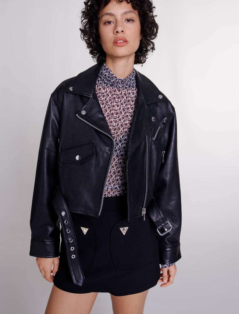 Cropped leather jacket 7
