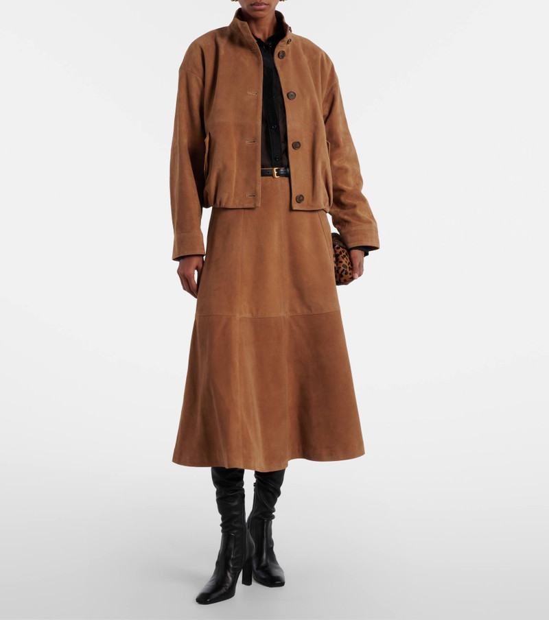 SIMKHAI Bonnie suede midi skirt outlook