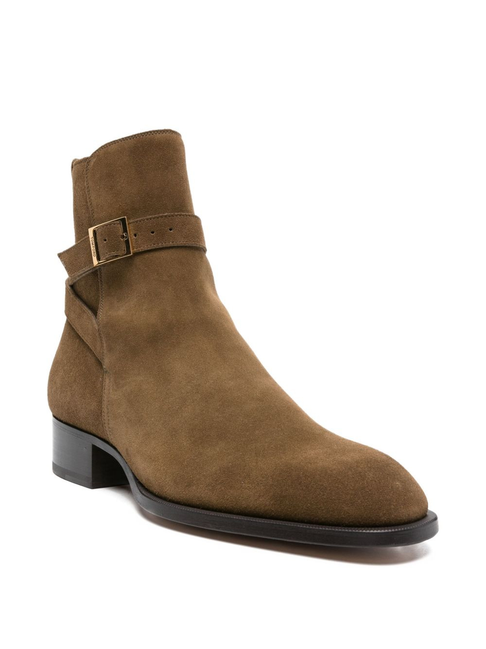 40mm buckled-strap suede boots - 2
