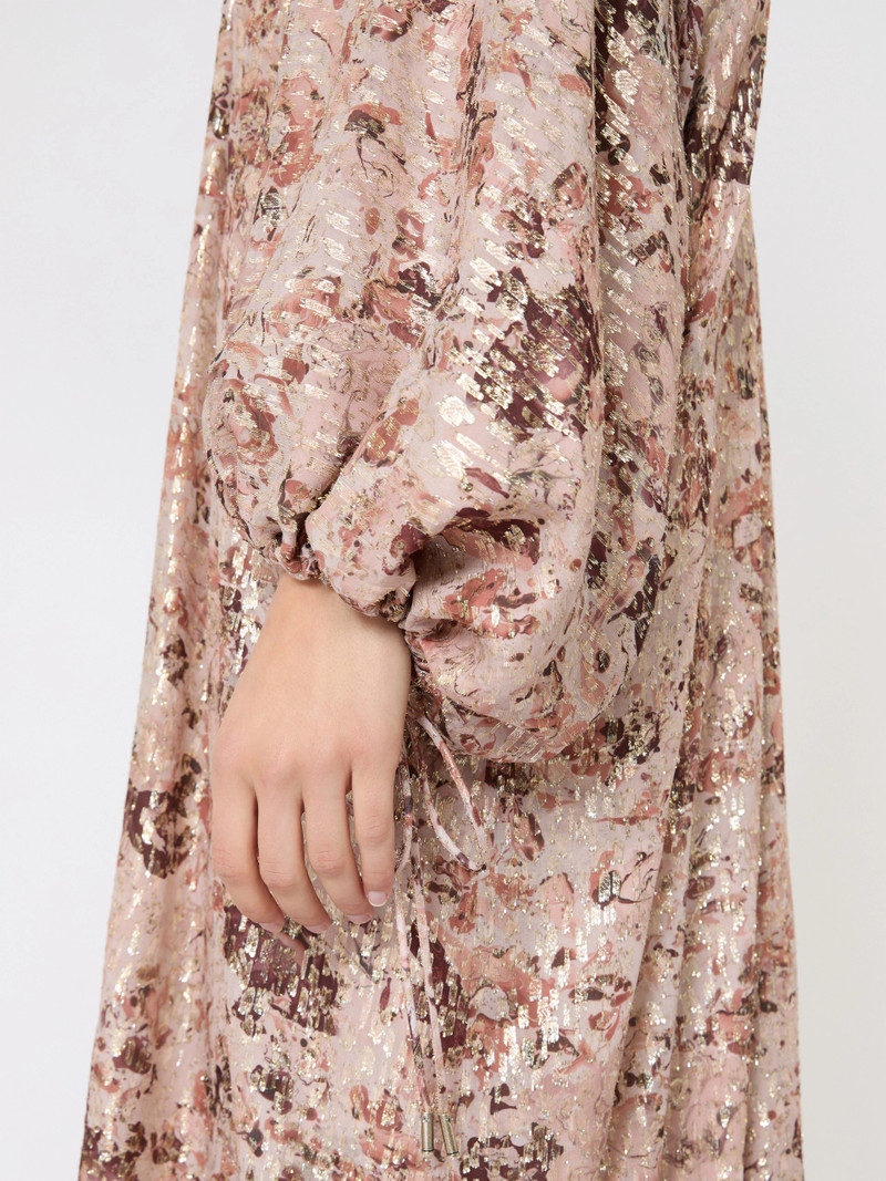 PASSO Long fil coupé and printed lamé dress - ROSE GOLD 5
