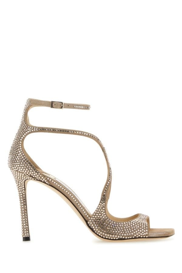 【送料&関税込】Jimmy Choo Embellished Suede Azia 95 Sandals JIMMY CHOO Embellished suede Azia 95 sandals