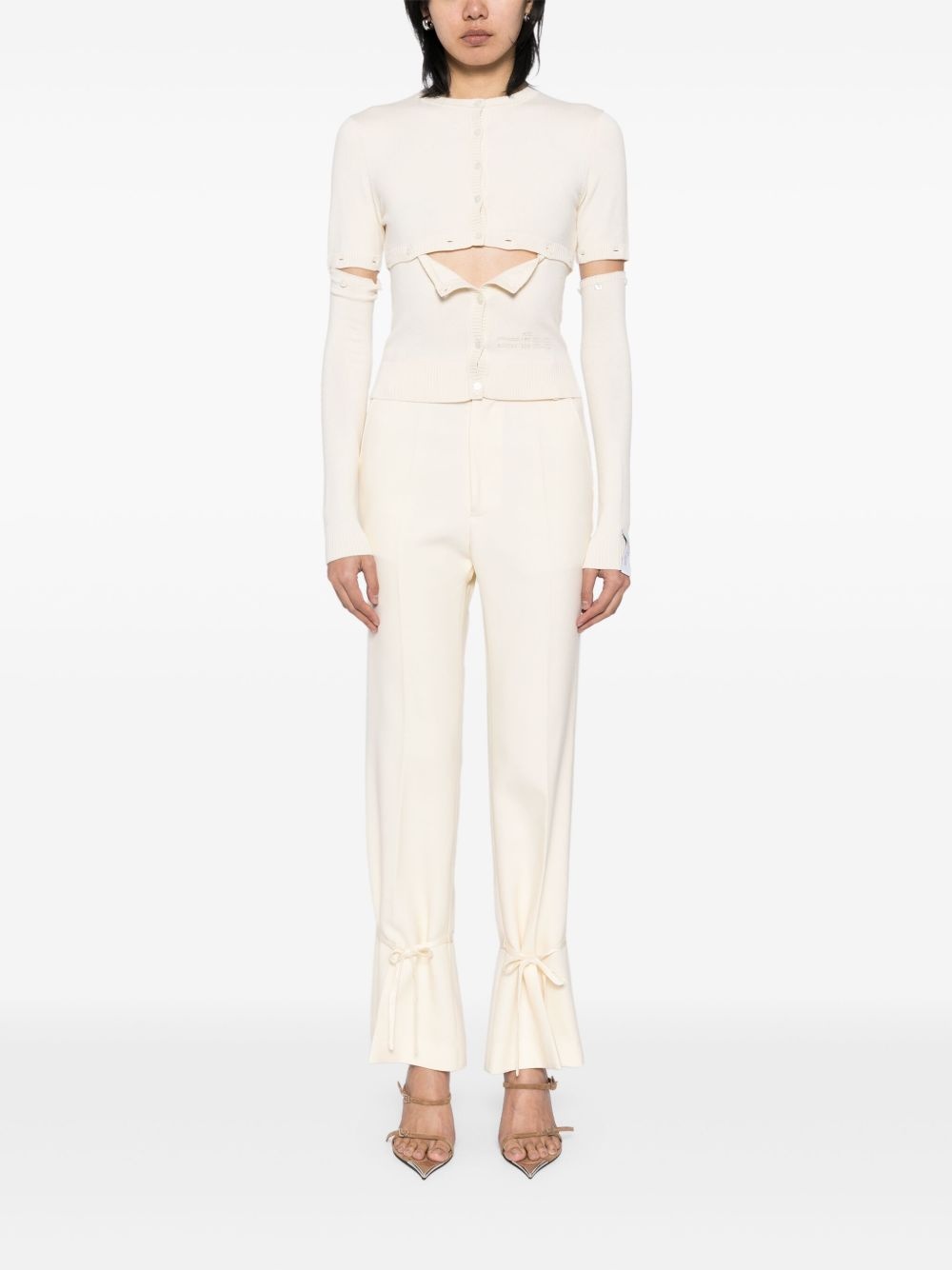 logo-embroidered cardigan - 2