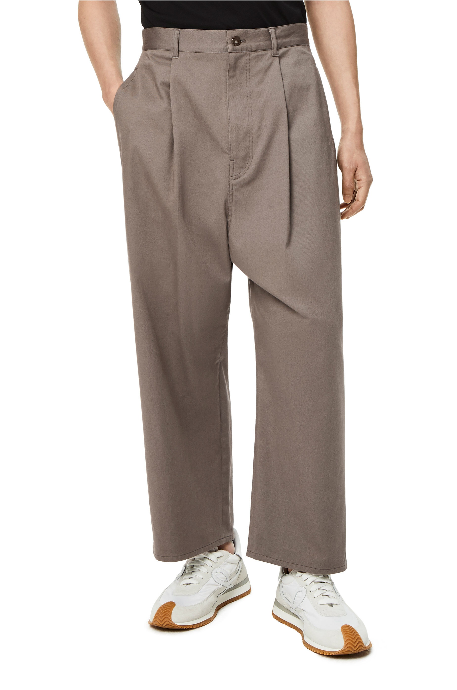 Single pleat trousers in cotton - 3