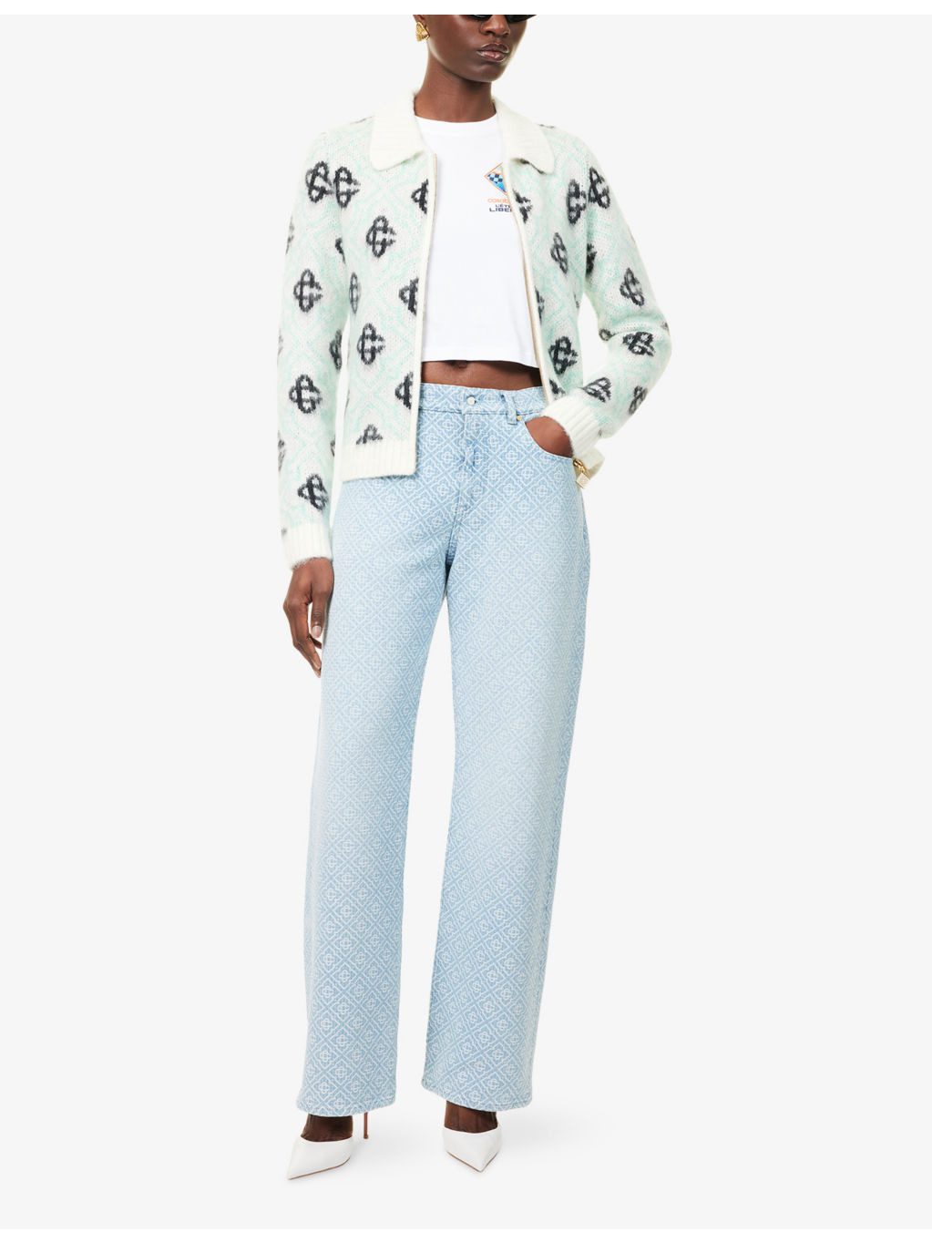 Monogram Straight-Leg Denim Jeans - 2