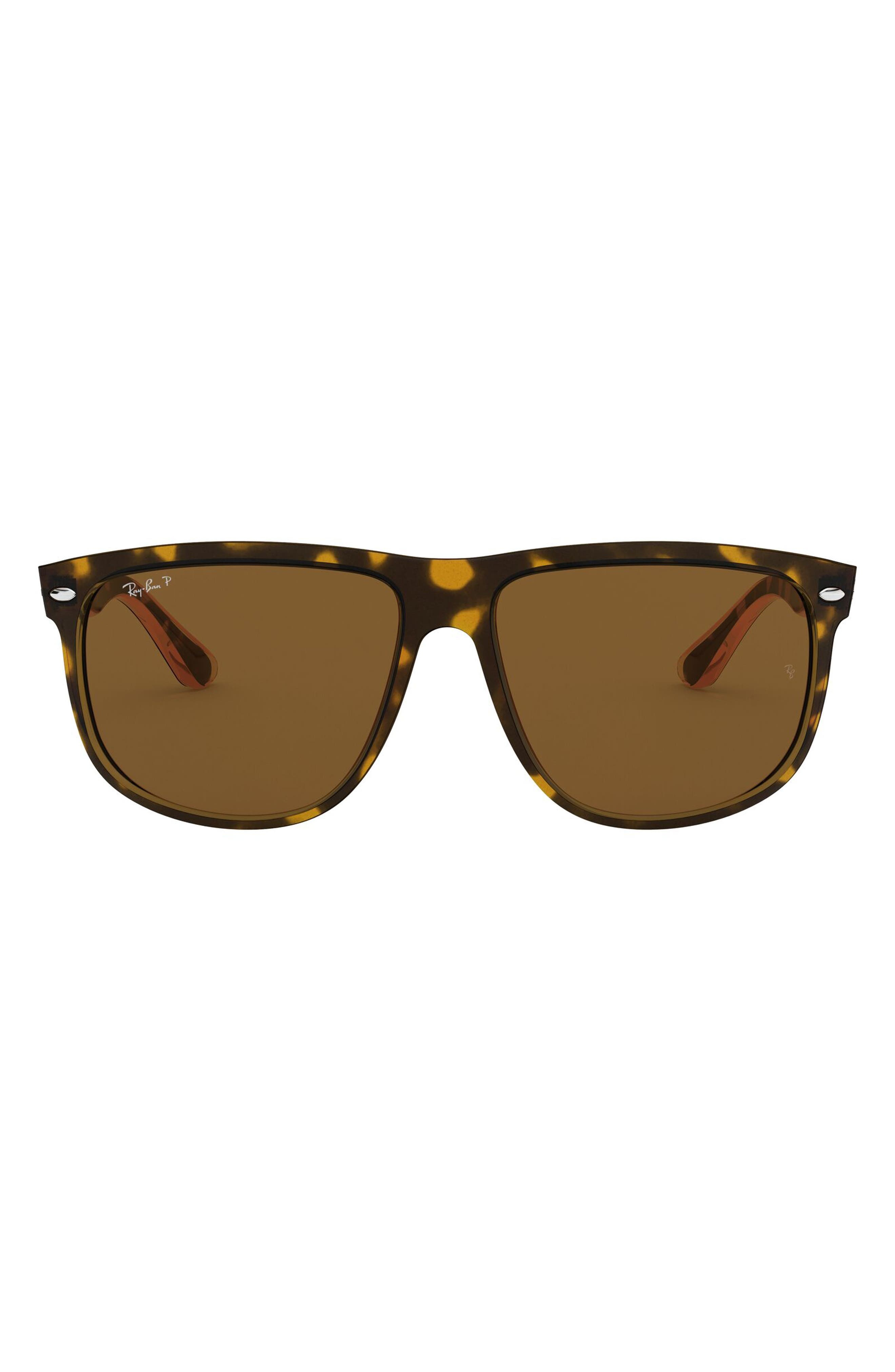 Ray-Ban Highstreet 60mm Polarized Flat Top Sunglasses in Light Havana Polarized at Nordstrom - 1