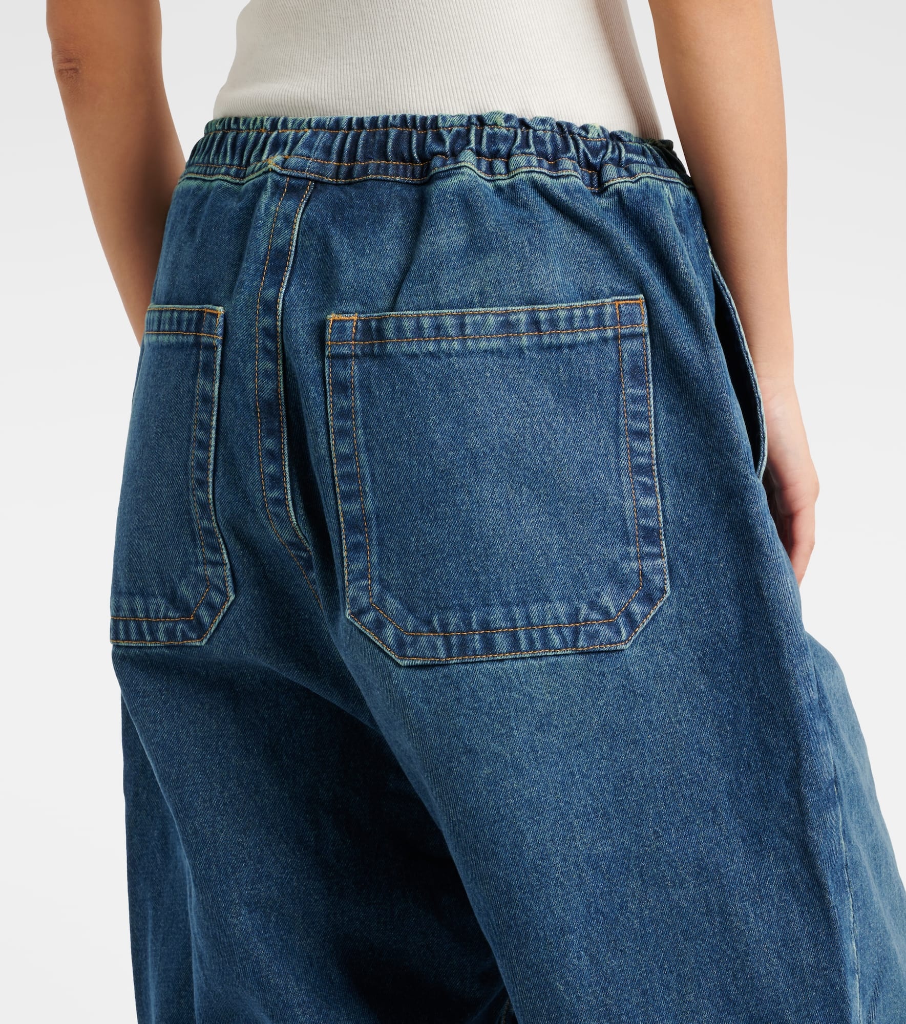 Logo low-rise wide-leg jeans - 6
