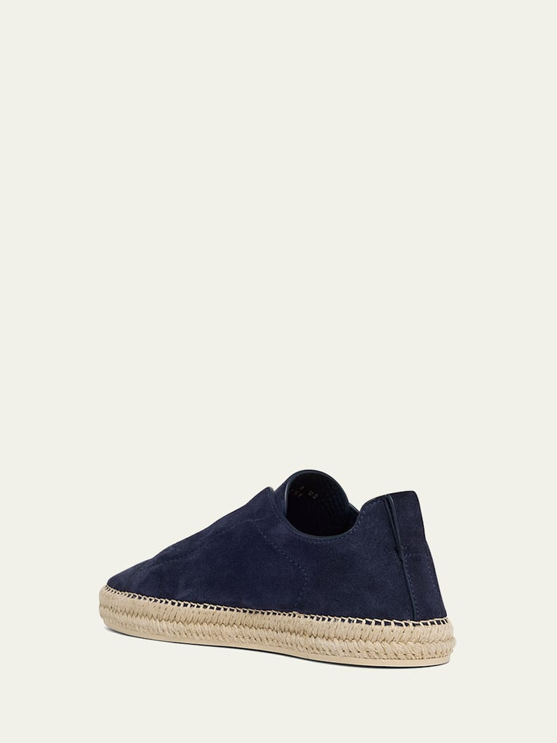 ZEGNA Men's Triple Stitch Suede Espadrille Sneakers outlook