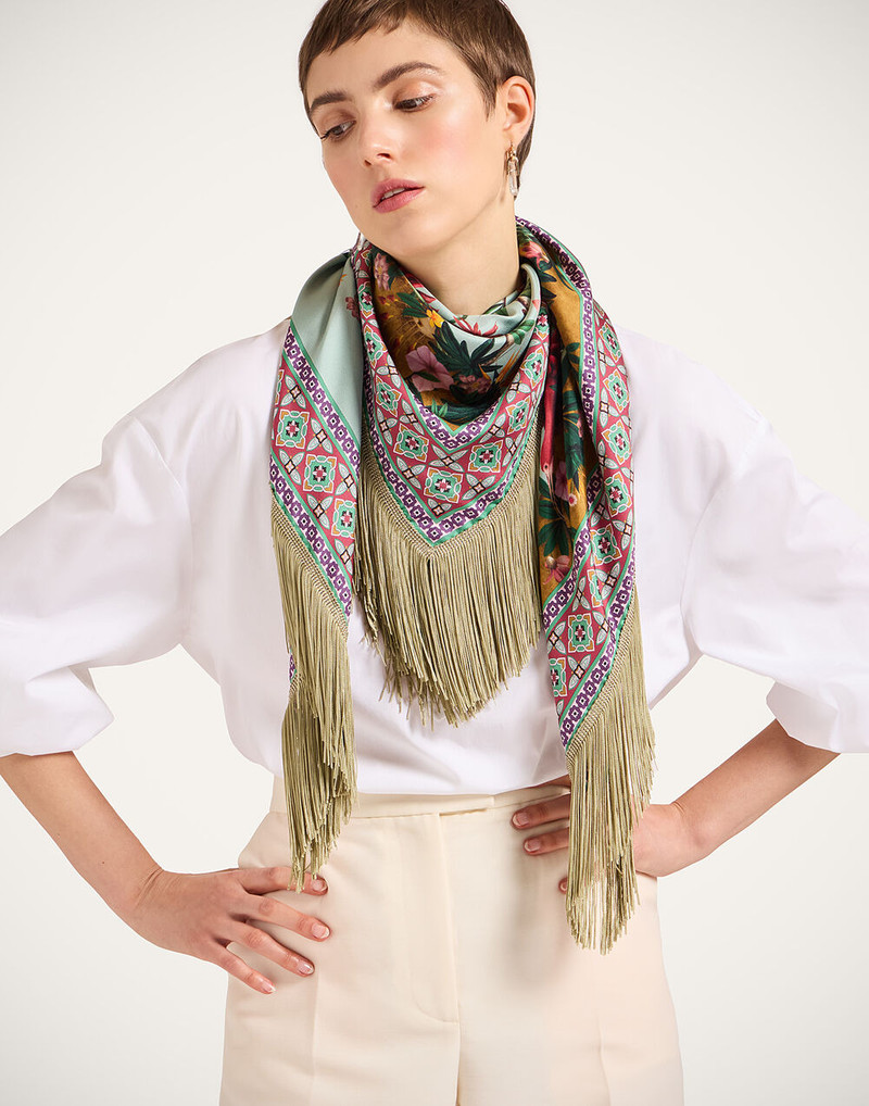 La DoubleJ Reversible Fringe Foulard 90 outlook