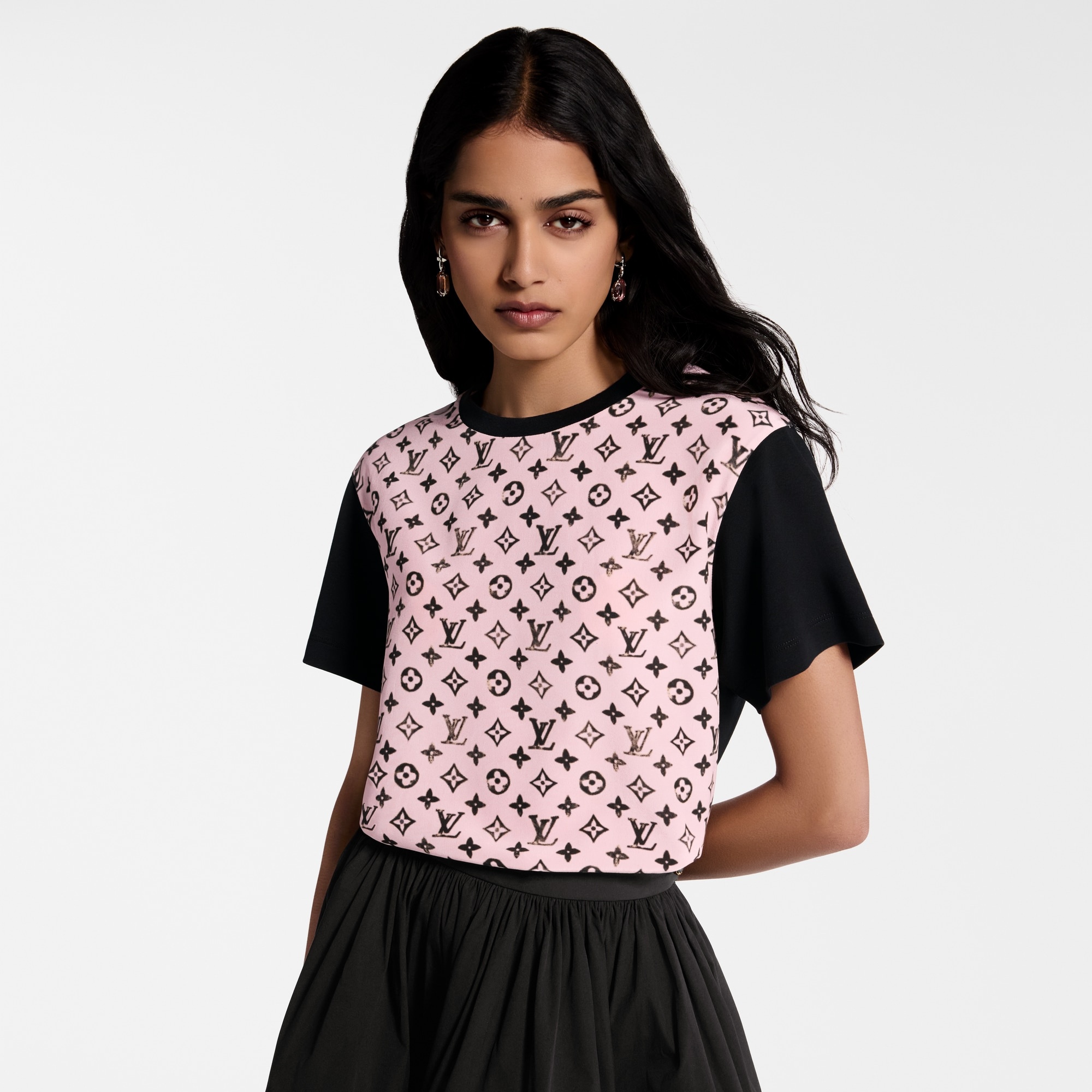 Washed Monogram Front T-Shirt - 4
