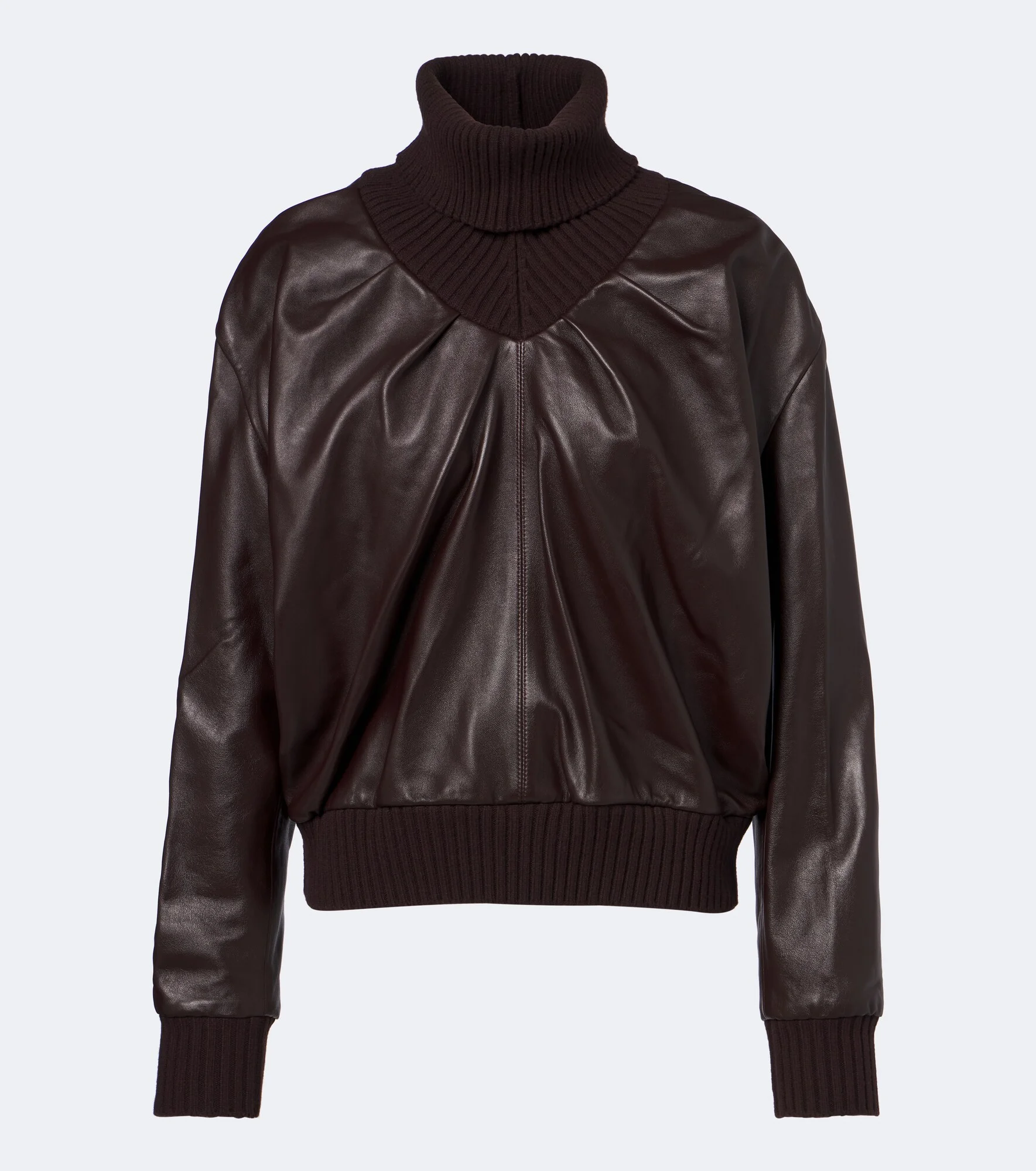 Leather turtleneck top - 1