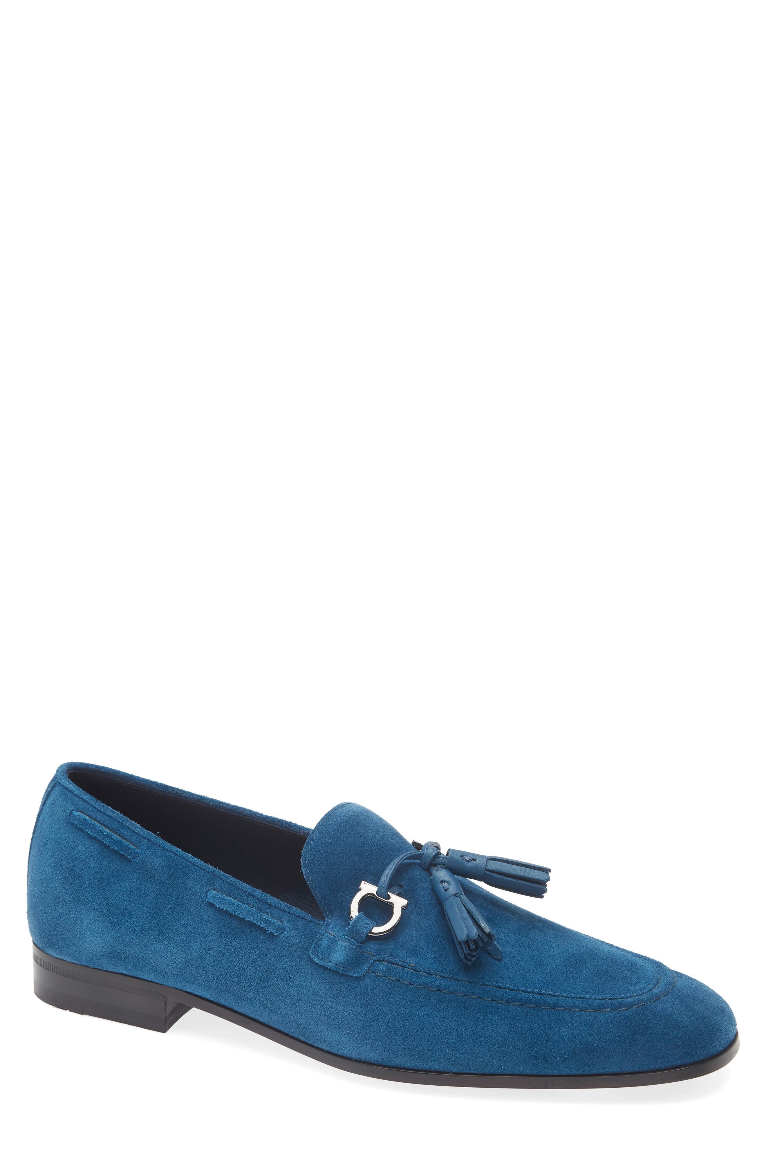 FERRAGAMO Basilea 2 Tassel Loafer in Teal Blue at Nordstrom - 1