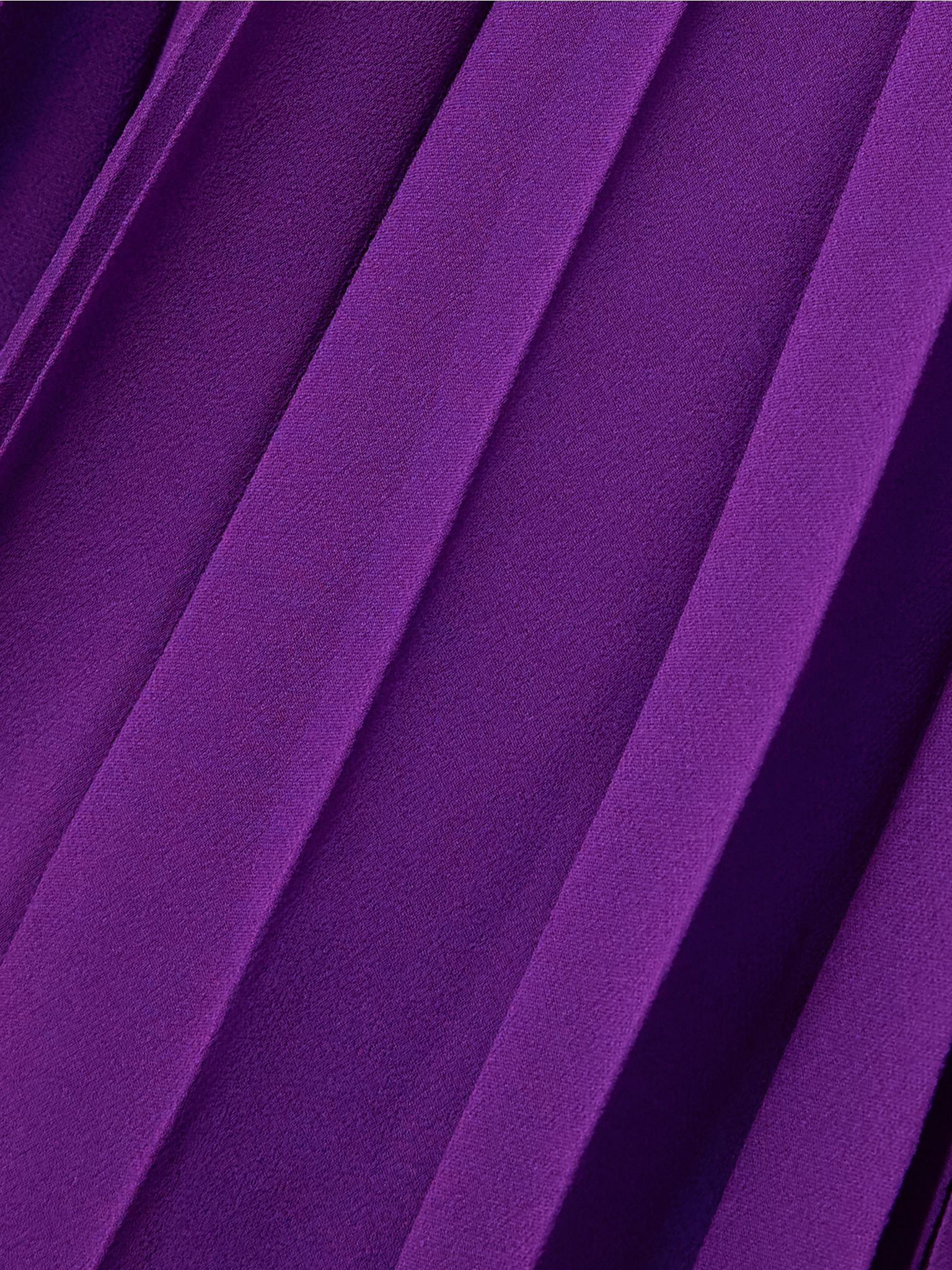 Pleated silk-crepe gown Purple - 4