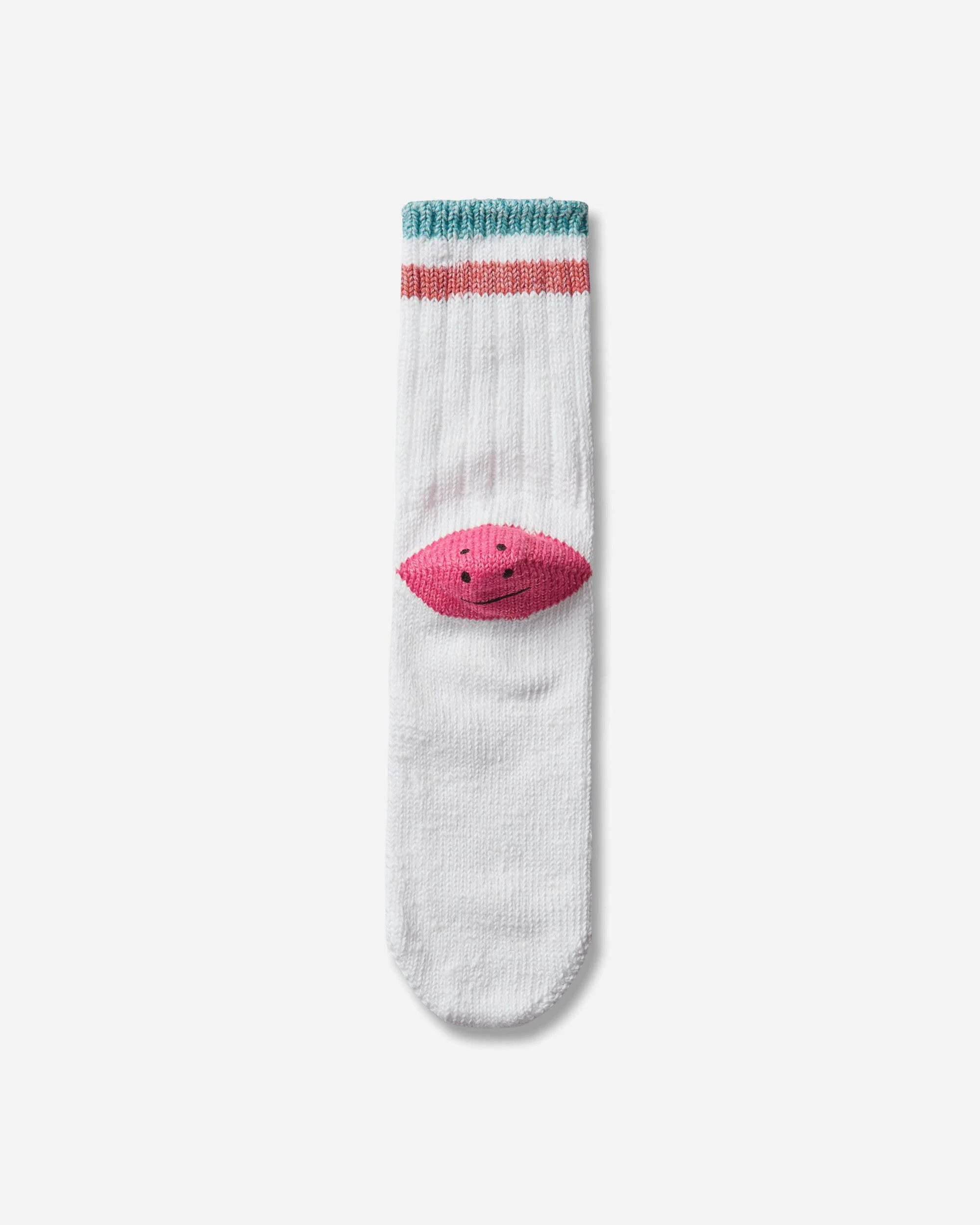 60 Yarns Ivy Rainbowy Happy Heel-Hold Socks White / Pink - 1