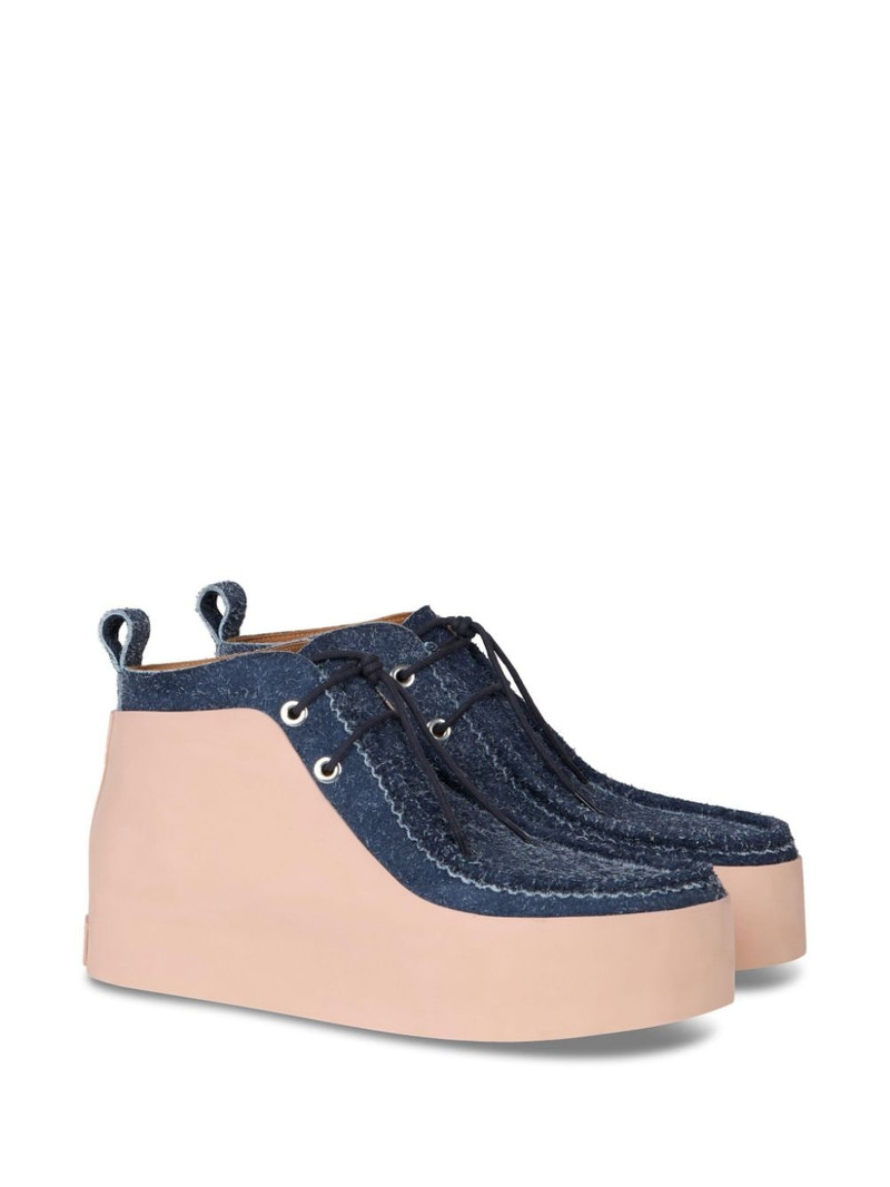 Etro panelled suede platform shoes outlook