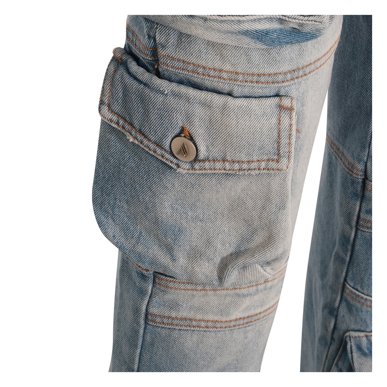 light blue cotton jeans - 3