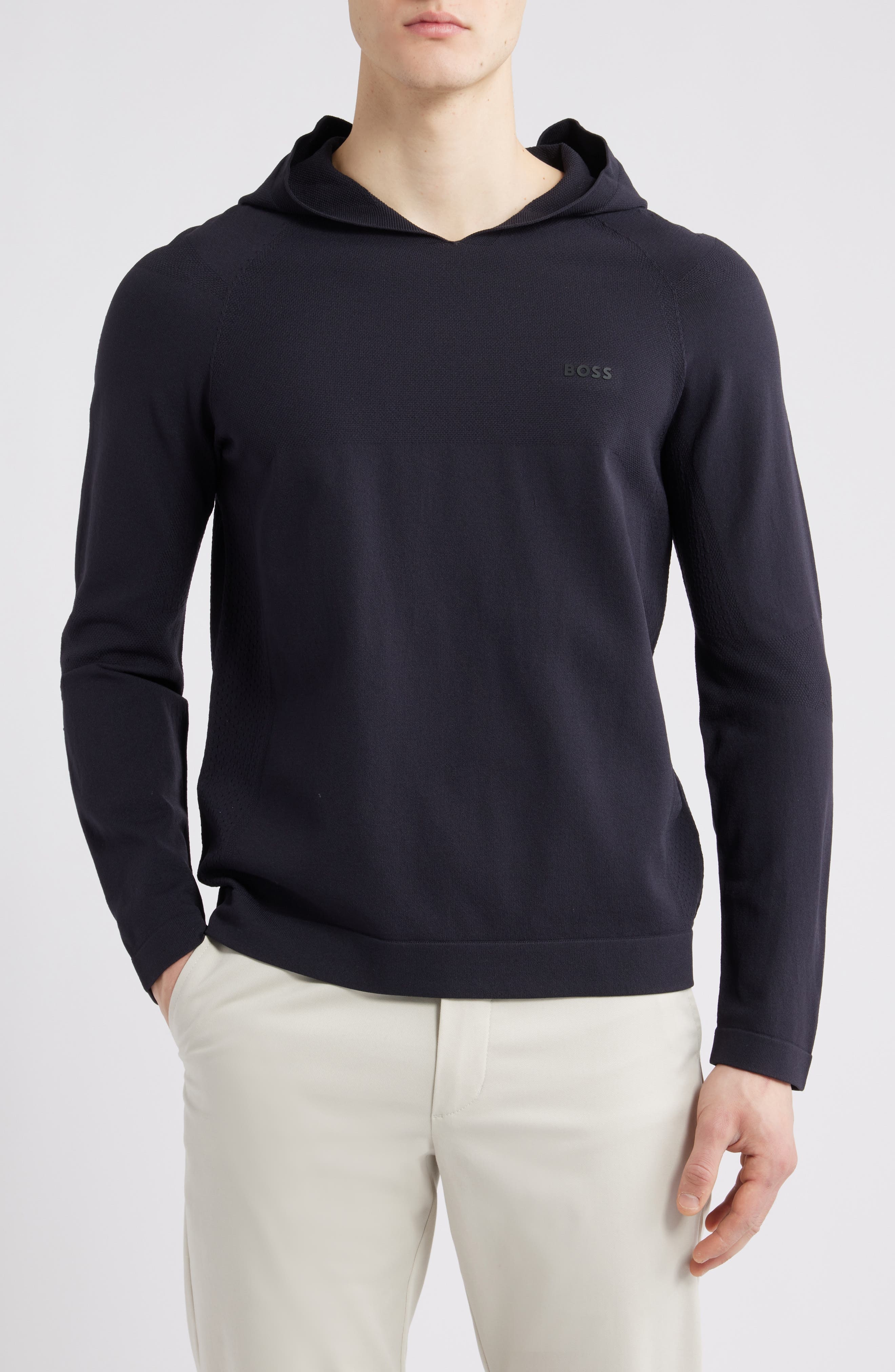 BOSS Seamless Tech Hoodie in Dark Blue at Nordstrom - 1