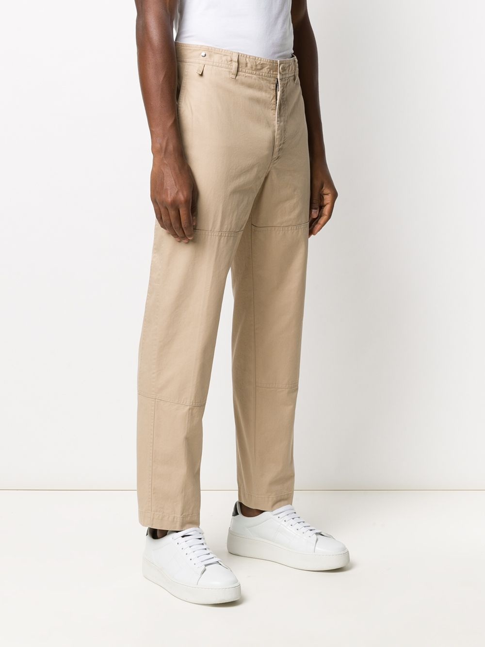 straight-leg cotton trousers - 3