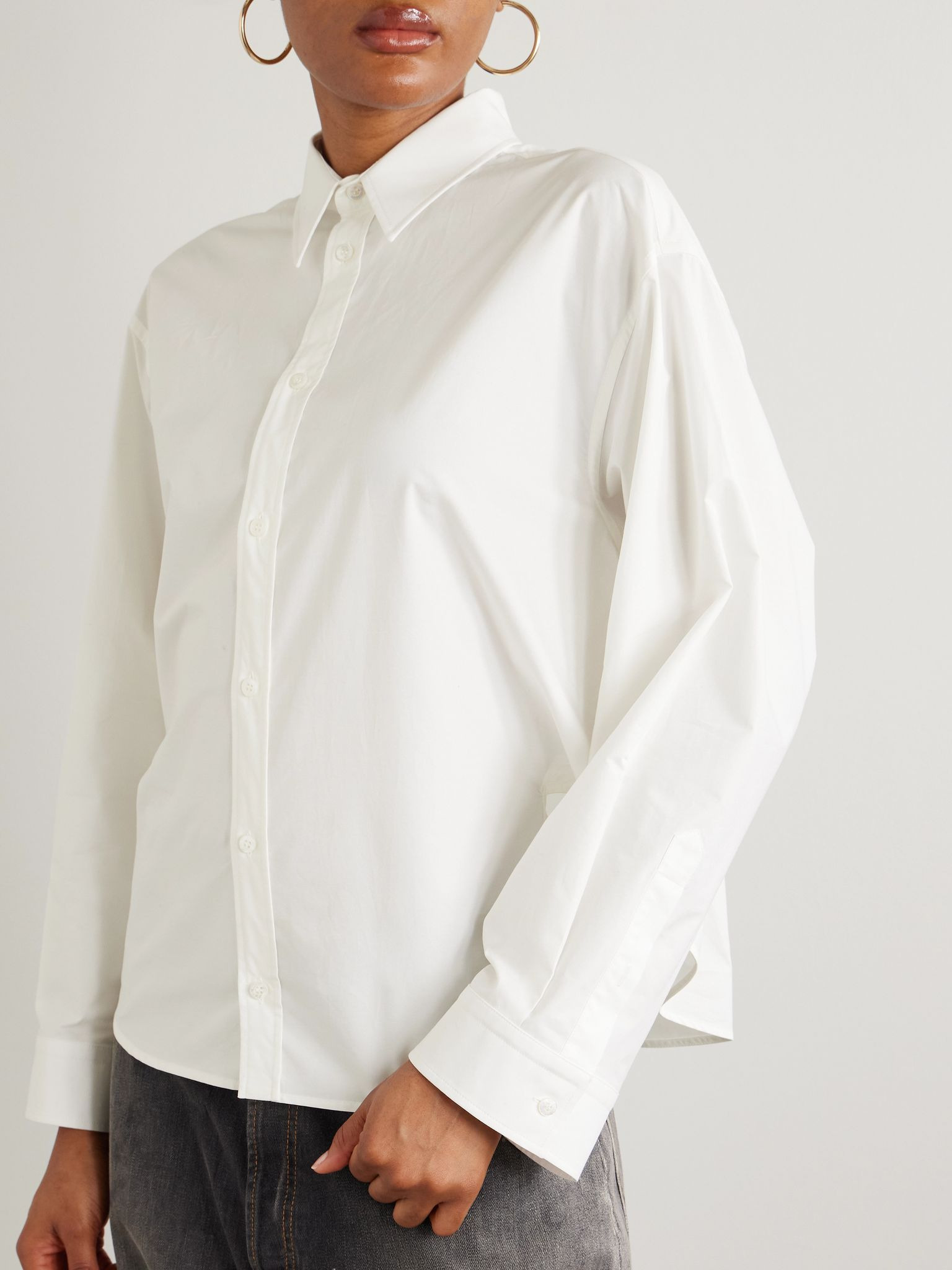 Cotton-poplin shirt White - 3