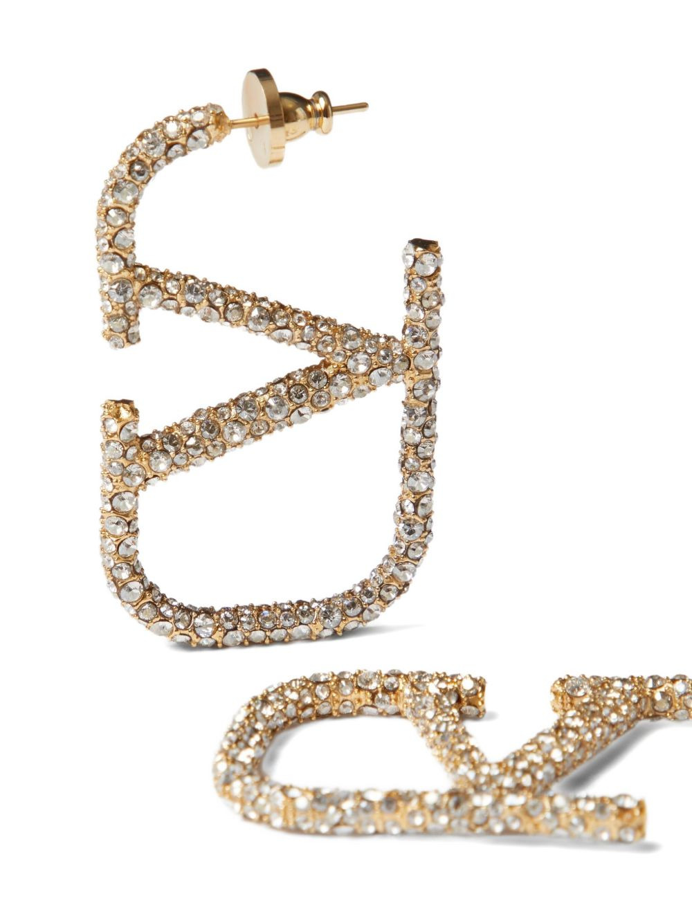 rhinestone-embellished VLOGO earrings - 4