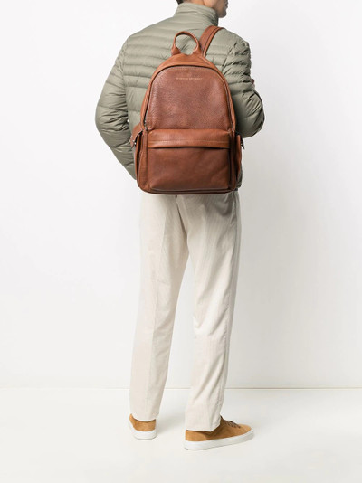 Brunello Cucinelli logo zipped backpack outlook