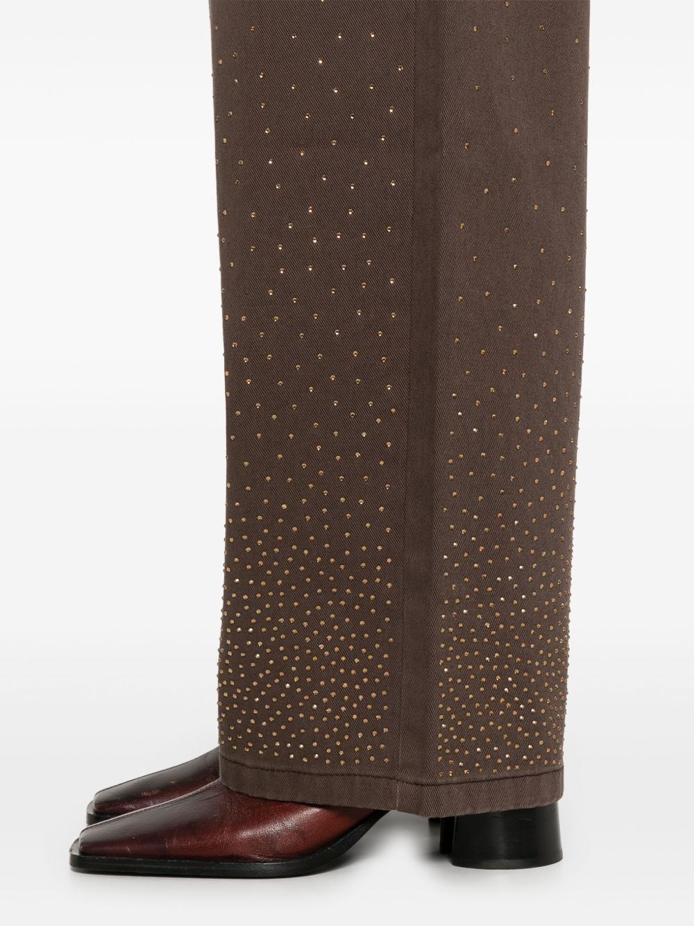 rhinestone-embellished wide-leg jeans - 5