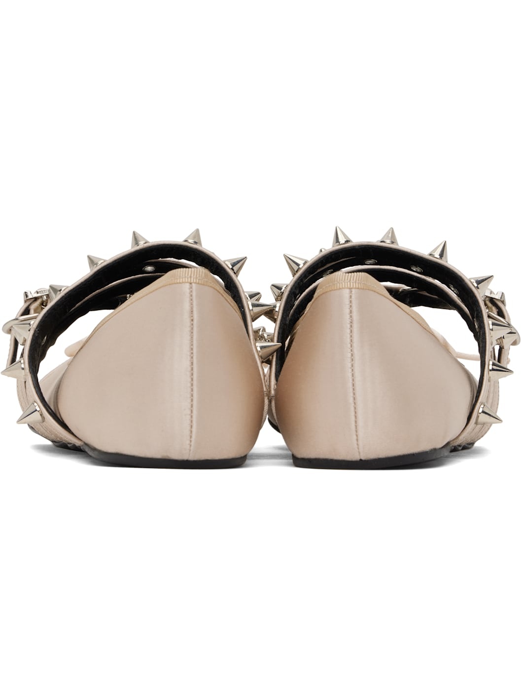 Beige Spike Ballerina Flats - 2