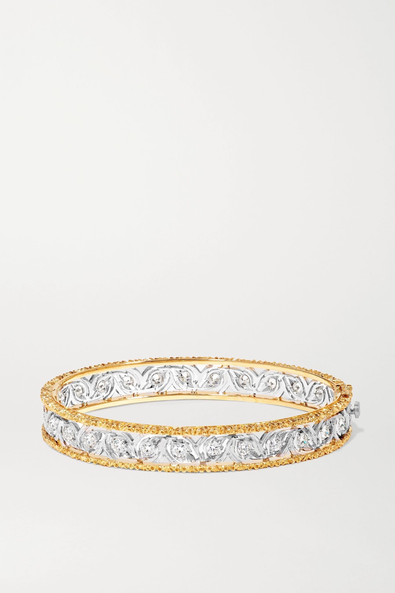 Ramage 18-karat white and yellow gold diamond bangle - 3