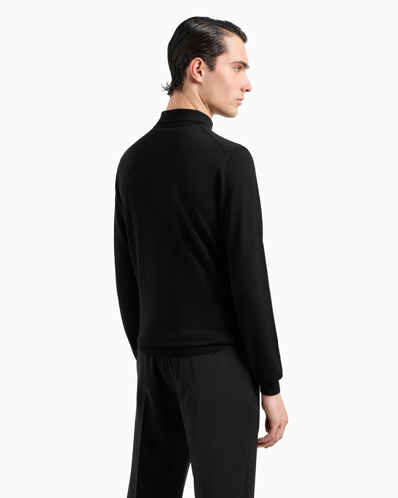 Virgin-wool jumper with polo-shirt collar - 3