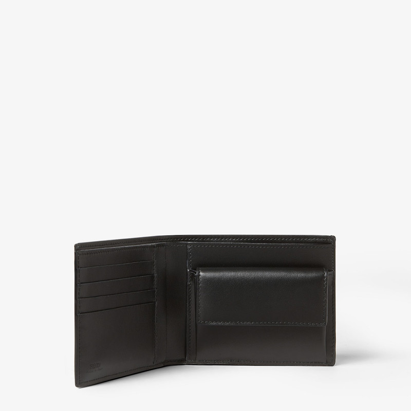 FENDI Squared FF Wallet Black leather bi-fold wallet outlook