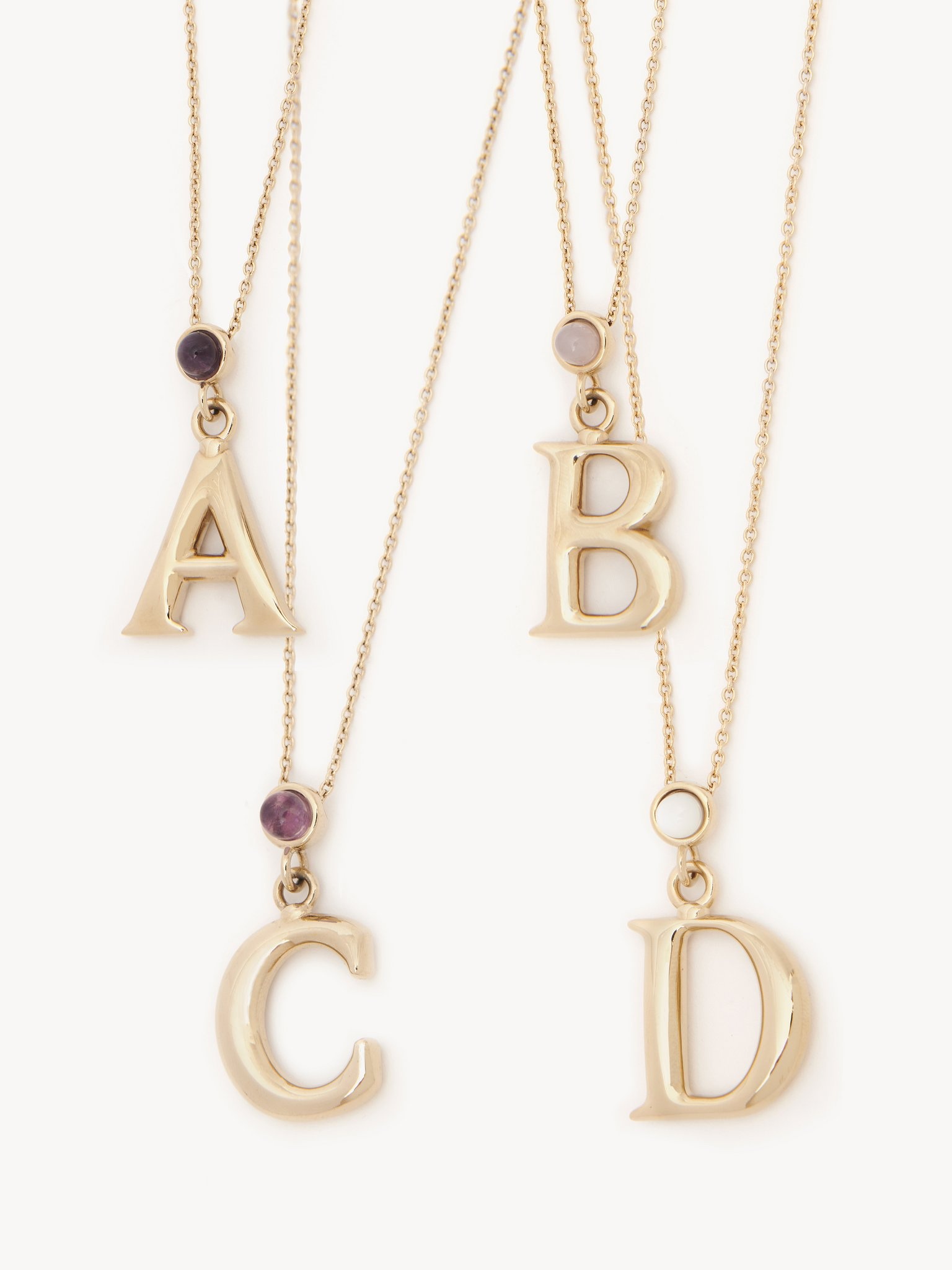 ALPHABET NECKLACE WITH PENDANT A - 2