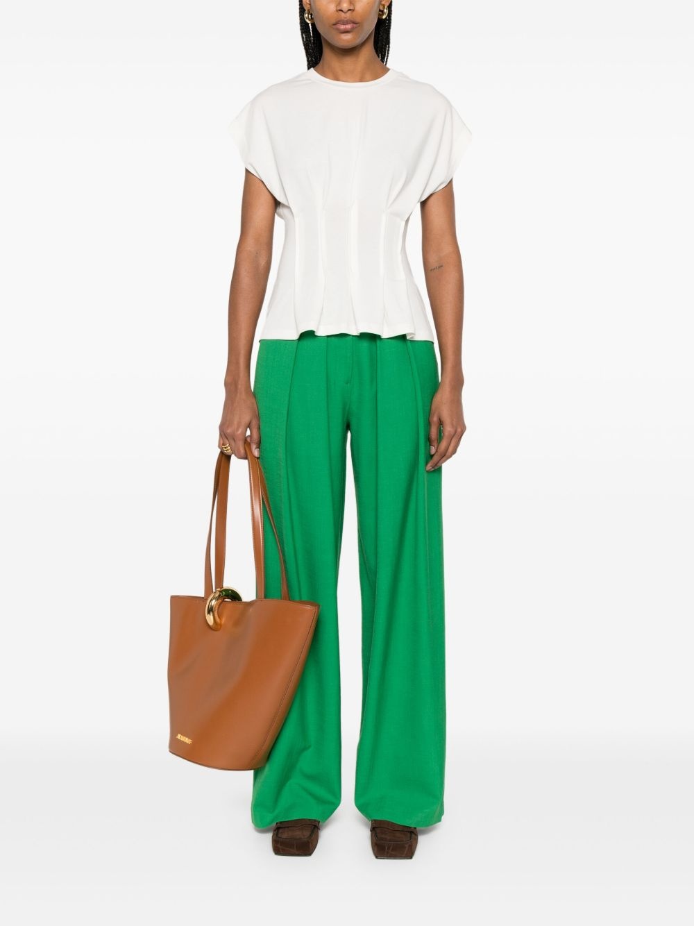 pleat-detail palazzo pants - 2