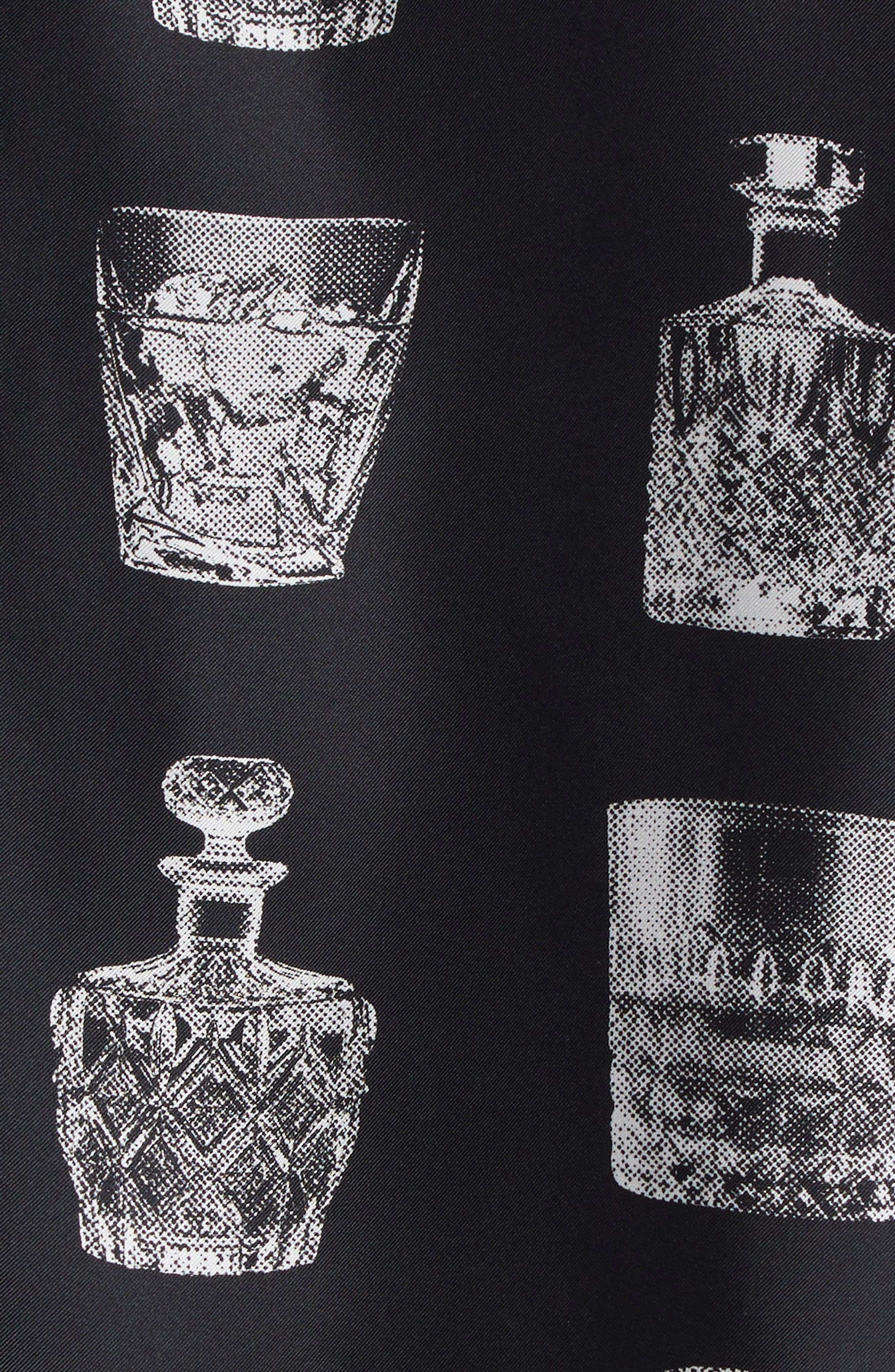 Dolce&Gabbana Liquor Print Silk Twill Camp Shirt in Hn5Ia Liquori Fdo Nero at Nordstrom - 7