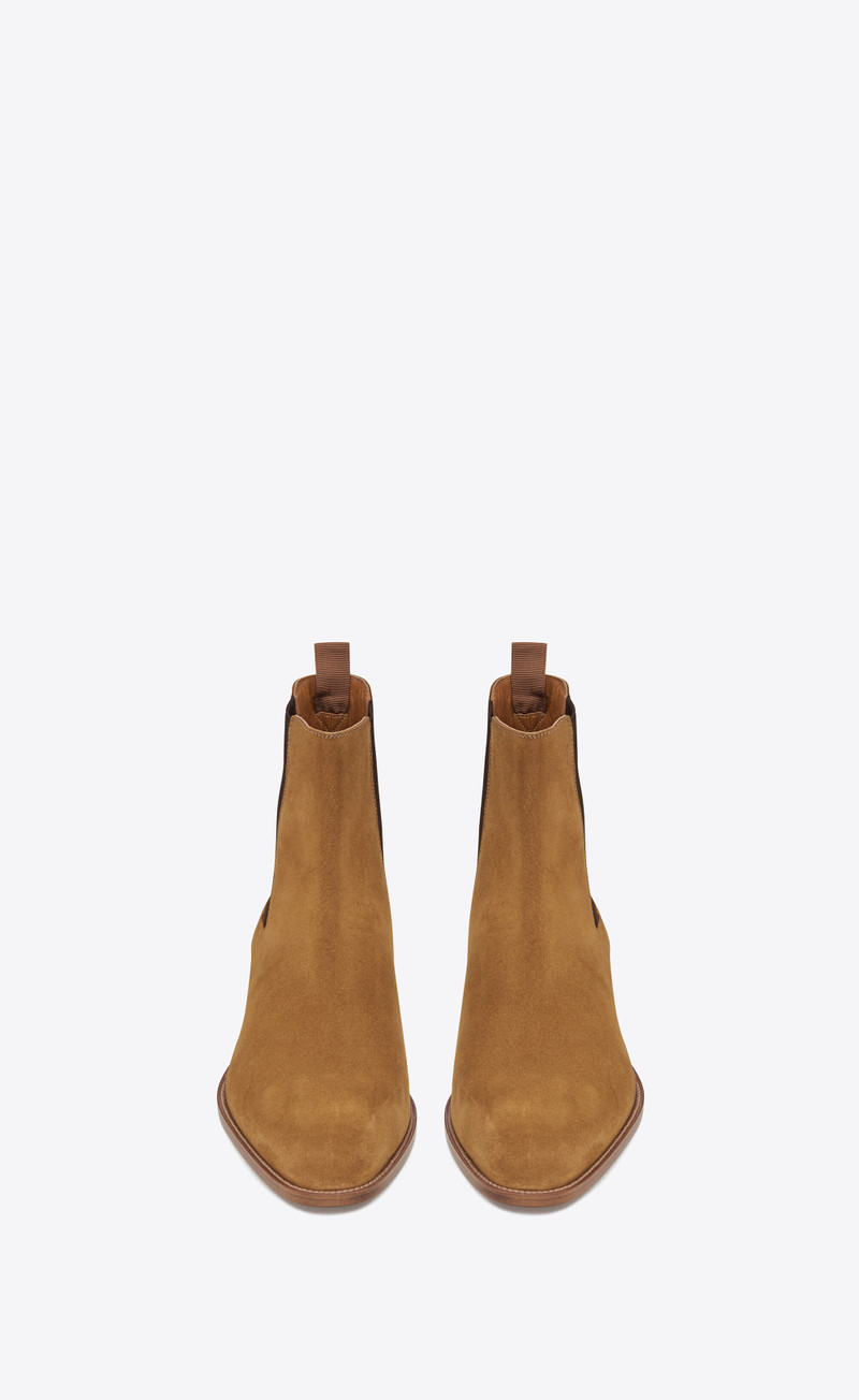 SAINT LAURENT wyatt chelsea boots in suede outlook