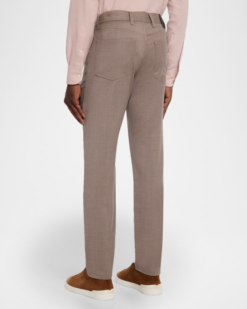 Men's Wool Sharkskin Slim Five-Pocket Pants 3