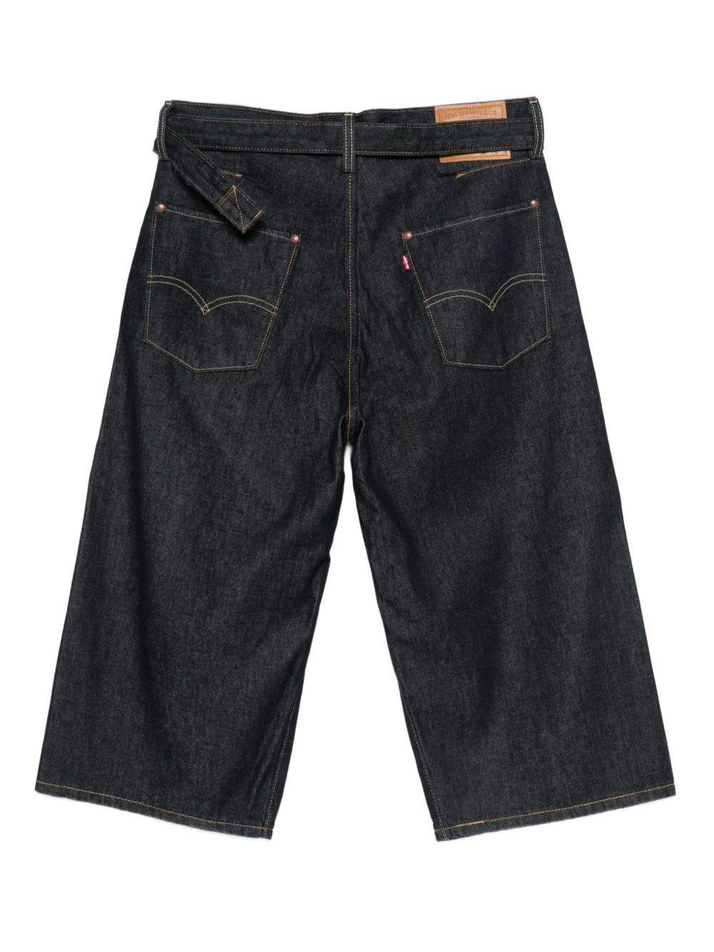 belted denim shorts - 2