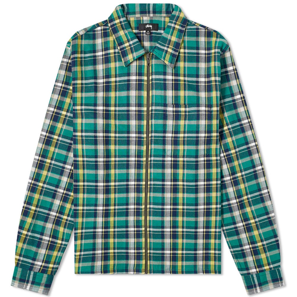 Stussy Classic Zip Up Plaid Shirt - 1