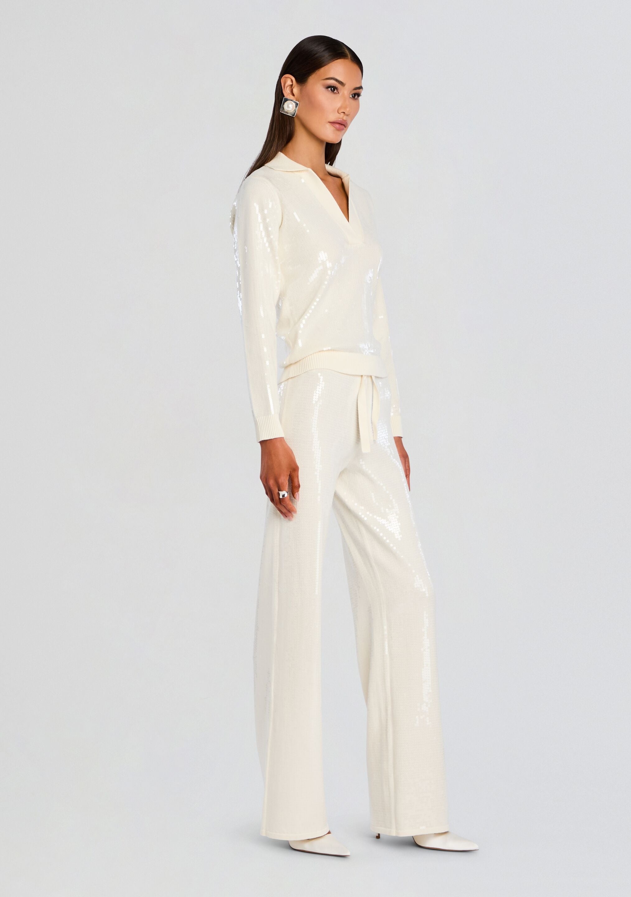 NATALIA SEQUIN KNIT PANT - 3
