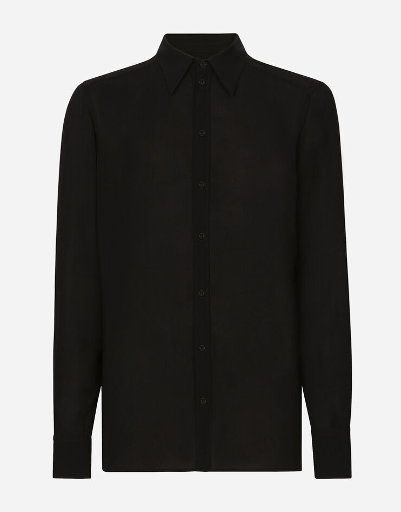 Martini-fit stretch charmeuse shirt 1