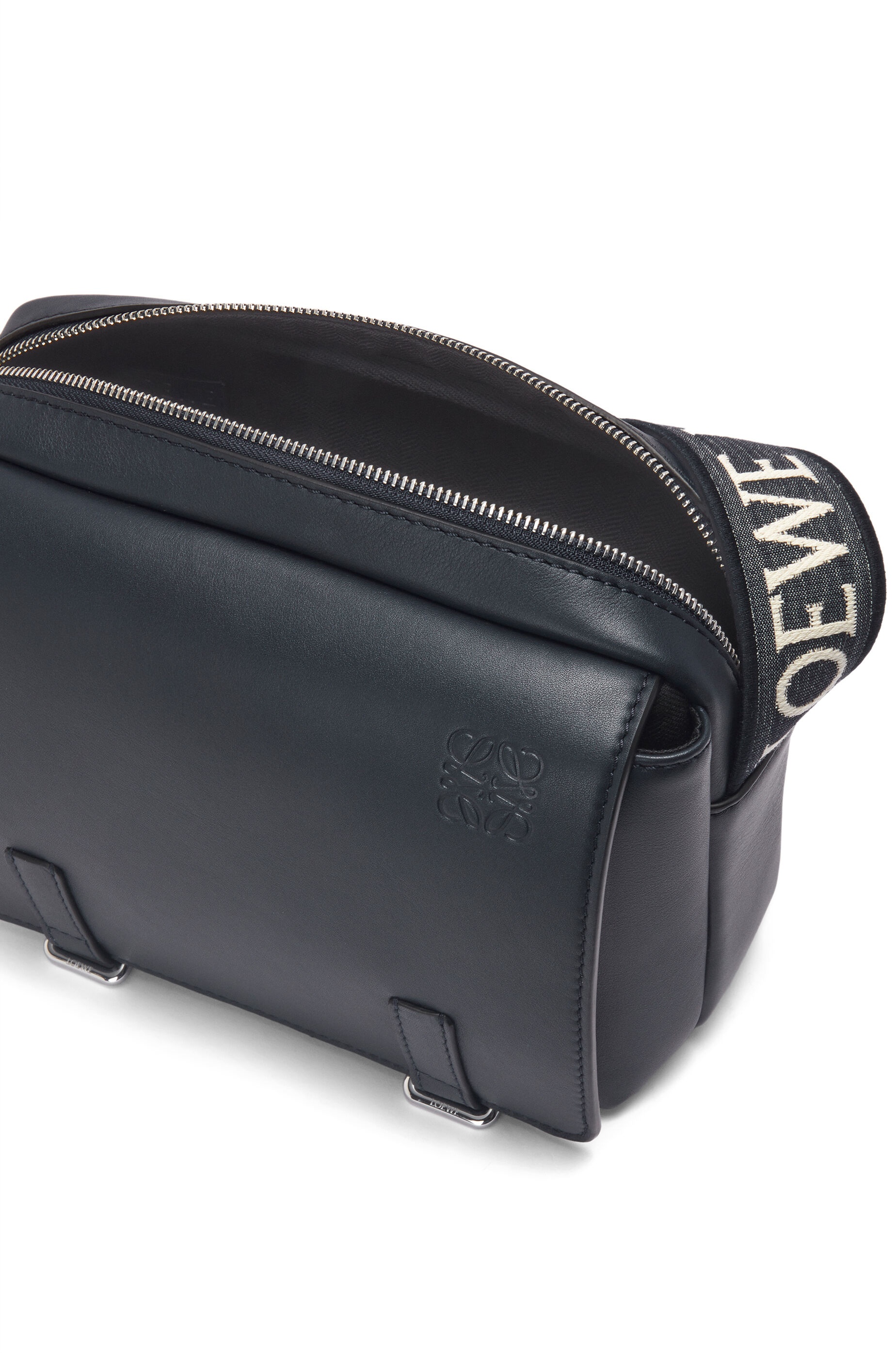 XS Military messenger bag in supple smooth calfskin and jacquard - 4