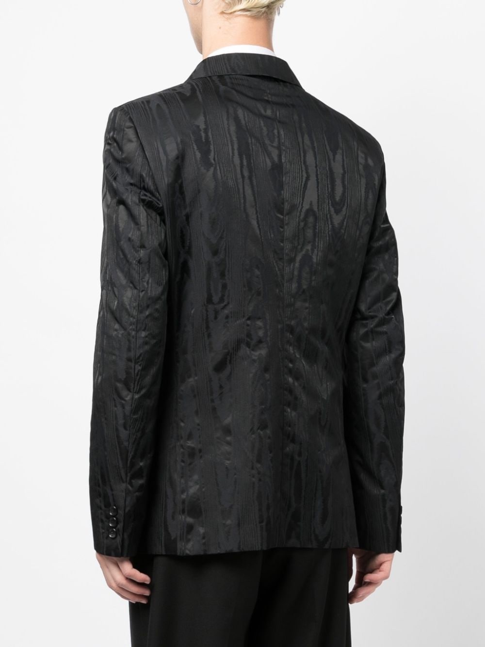 textured-finish peak-lapels blazer - 4